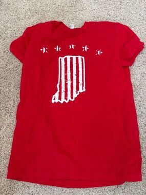 American Apparel Women’s Indiana University Hoosier Red White T Shirt 2XL